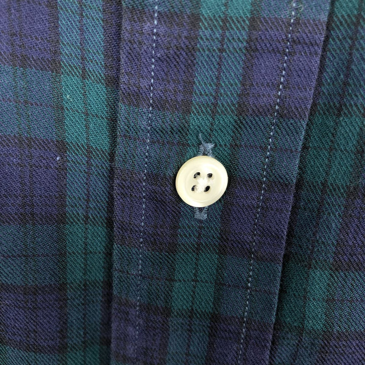 Ralph Lauren YARMOUTH Check Pattern Long-Sleeve Button-Down Shirt, Men's Size M (approx.) cotton green type Vintage Second Hand