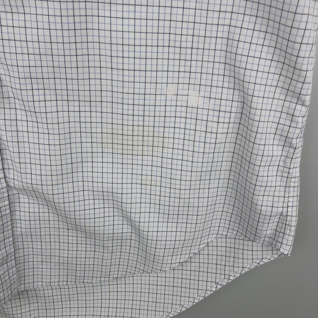 Ralph Lauren YARMOUTH Long Sleeve Button-Down Check Shirt, Men's Size L cotton white type Vintage Second Hand