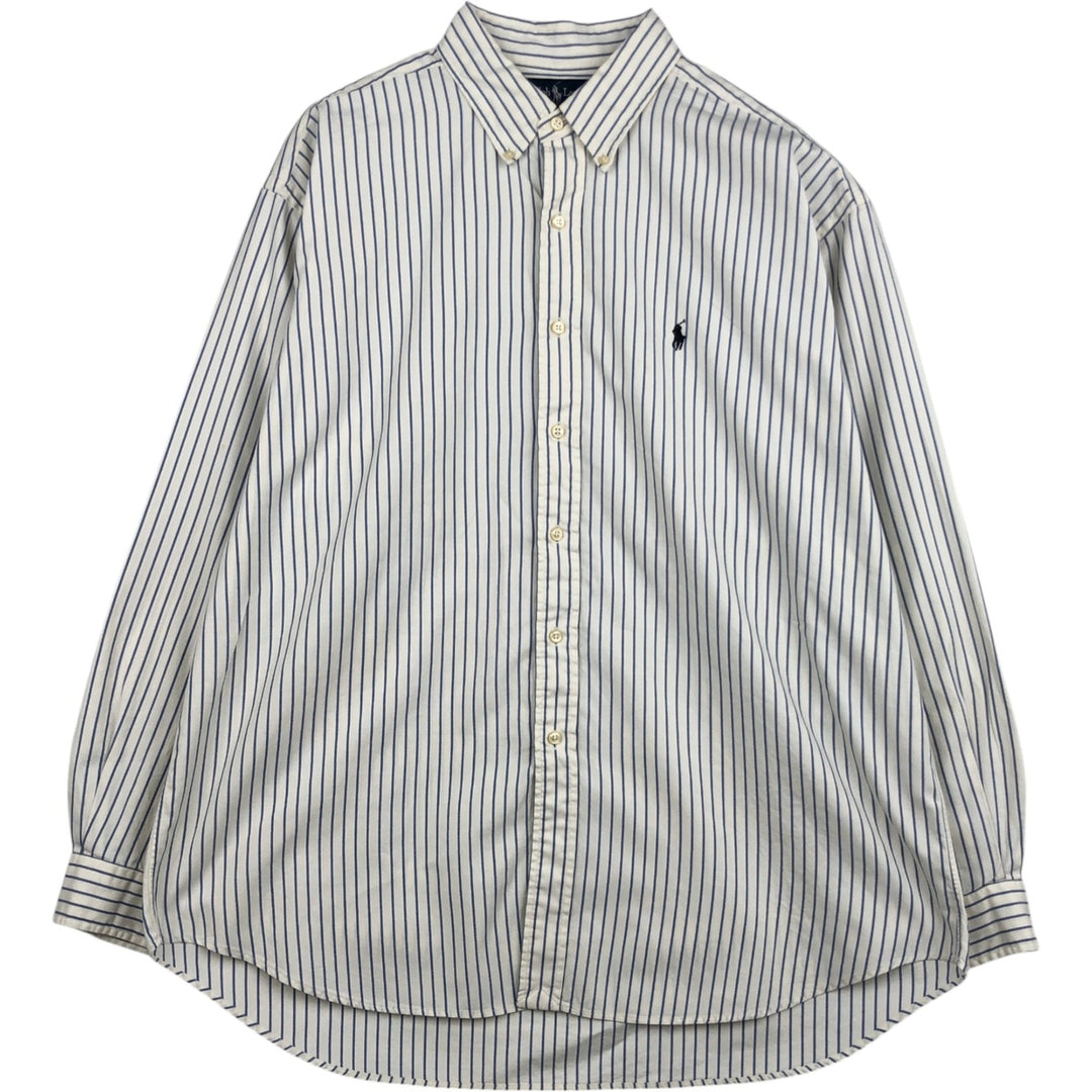Ralph Lauren BLAKE long sleeve button-down striped shirt, men's size XL cotton white type Vintage Second Hand