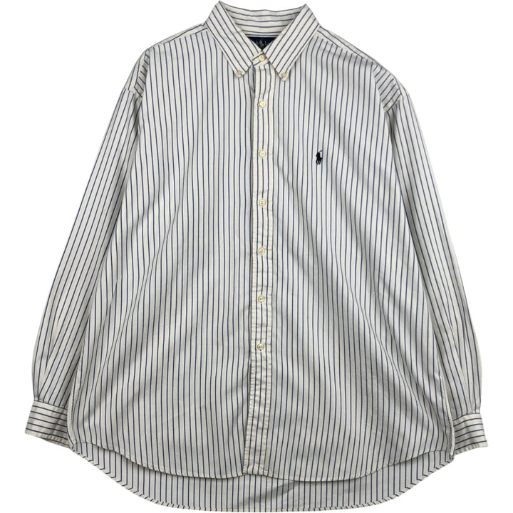 Ralph Lauren BLAKE long sleeve button-down striped shirt, men's size XL cotton white type Vintage Second Hand