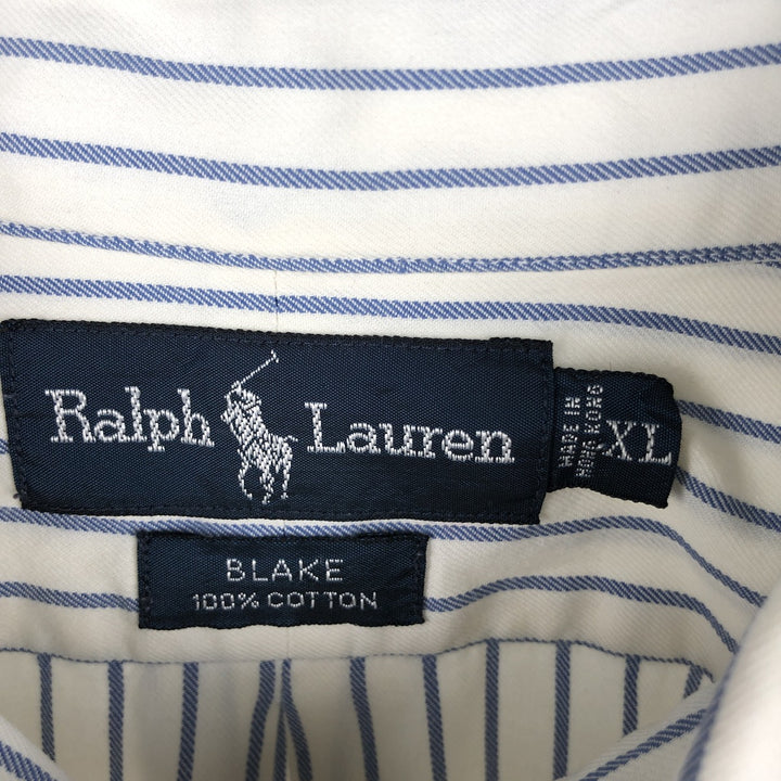 Ralph Lauren BLAKE long sleeve button-down striped shirt, men's size XL cotton white type Vintage Second Hand