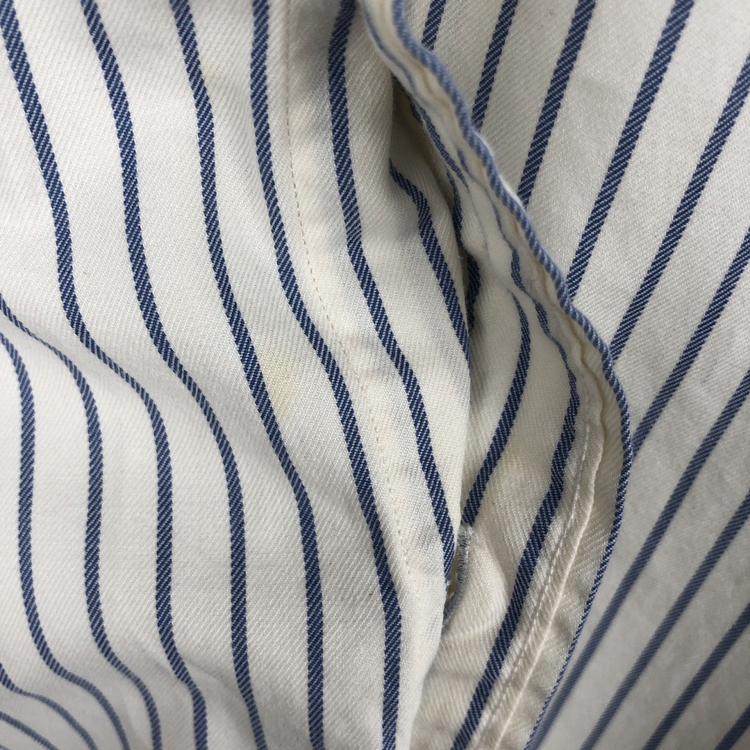 Ralph Lauren BLAKE long sleeve button-down striped shirt, men's size XL cotton white type Vintage Second Hand