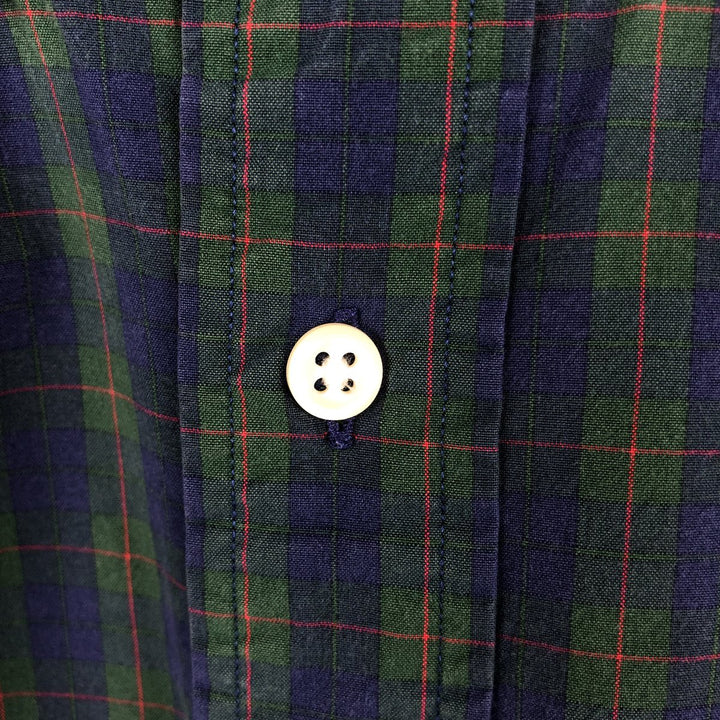 Ralph Lauren BLAKE long sleeve button down check shirt, men's size M cotton navy blue type Vintage Second Hand