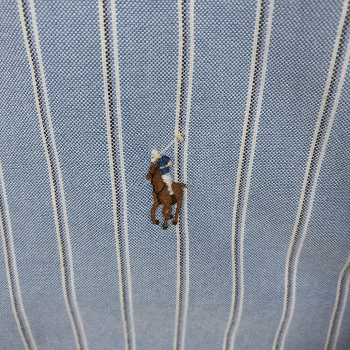 Ralph Lauren Classic Fit Long Sleeve Button Down Striped Shirt Men's XL cotton Blue type light blue Vintage Second Hand