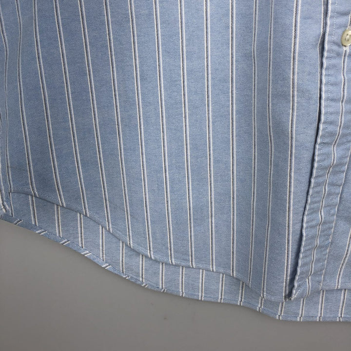 Ralph Lauren Classic Fit Long Sleeve Button Down Striped Shirt Men's XL cotton Blue type light blue Vintage Second Hand