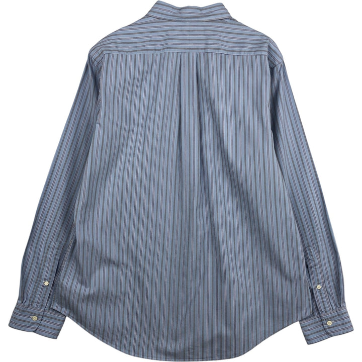 Ralph Lauren CUSTOM FIT long sleeve button down striped shirt men's XL size cotton Blue type light blue Vintage Second Hand