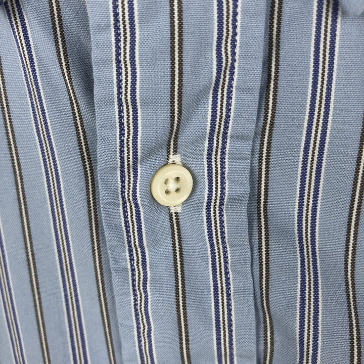 Ralph Lauren CUSTOM FIT long sleeve button down striped shirt men's XL size cotton Blue type light blue Vintage Second Hand