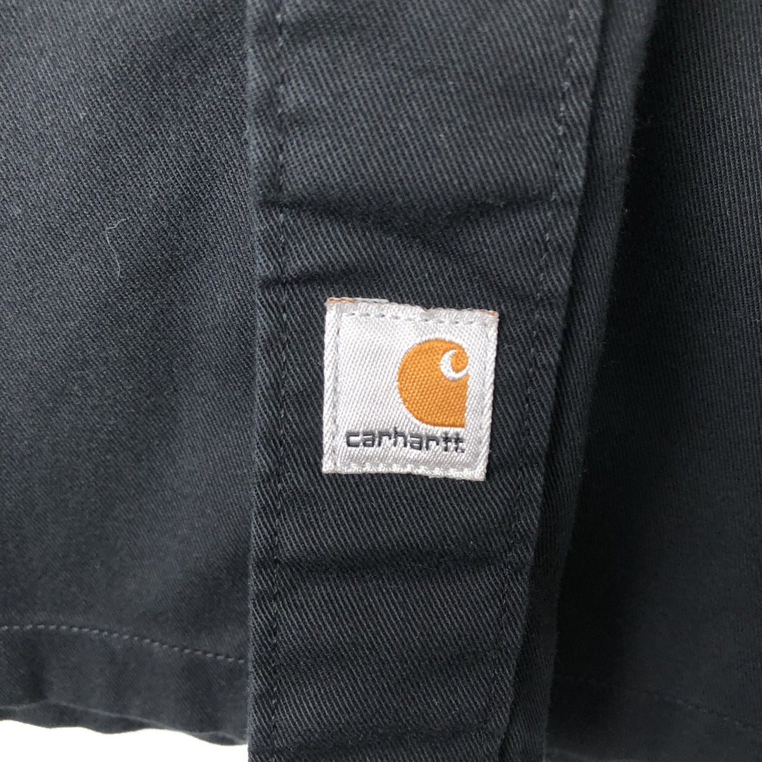 Carhartt Long-Sleeve Work Shirt, Men's Size S (approx.) polyester black type Vintage Second Hand