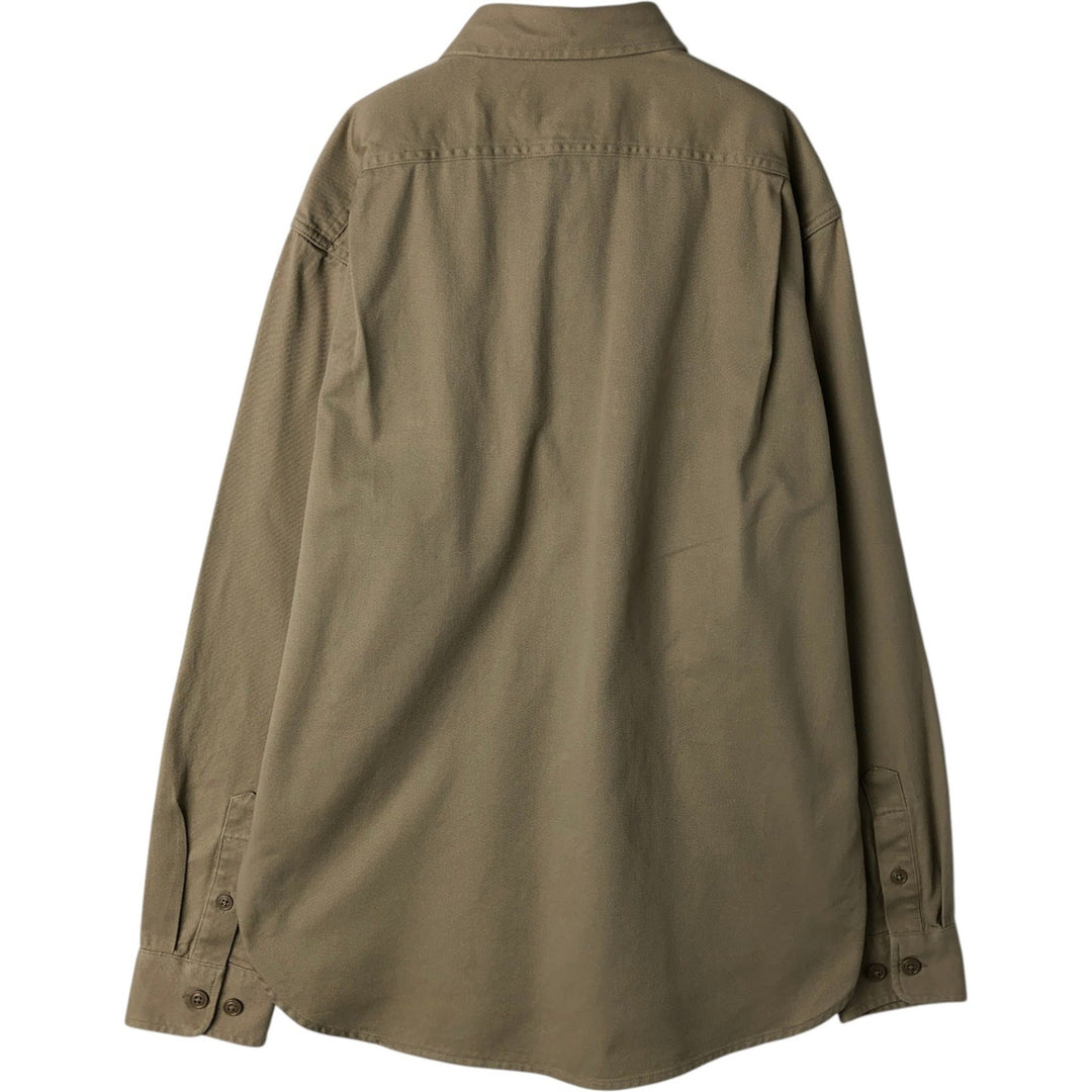 Filson Advertising Long-Sleeve Work Shirt, Men's Size M (approx.) cotton Beige type Vintage Second Hand