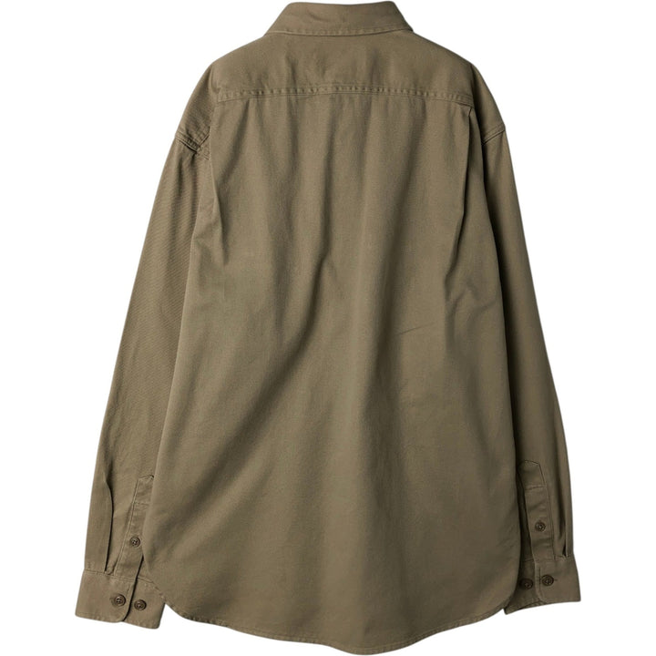 Filson Advertising Long-Sleeve Work Shirt, Men's Size M (approx.) cotton Beige type Vintage Second Hand