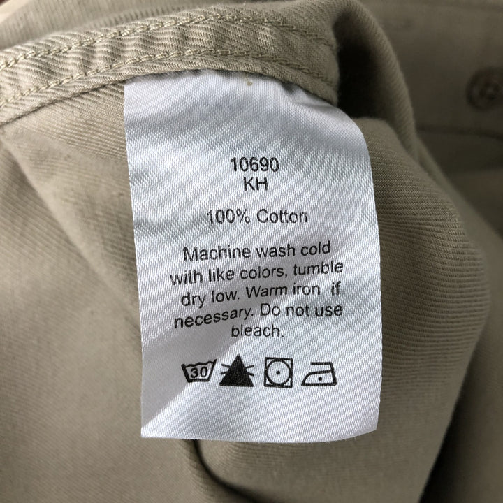 Filson Advertising Long-Sleeve Work Shirt, Men's Size M (approx.) cotton Beige type Vintage Second Hand
