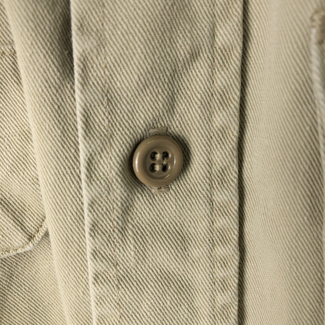 80'S BB BRAND LOT470 Long-Sleeve Work Shirt, Men's Size M (Equivalent), Vintage cotton Beige type Vintage Second Hand