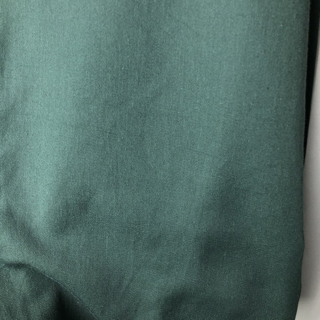 PERMANENT PRESS Long-Sleeve Work Shirt, Men's Size M (equivalent) polyester Khaki type sage green Vintage Second Hand
