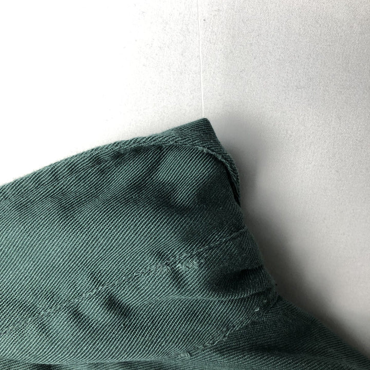 PERMANENT PRESS Long-Sleeve Work Shirt, Men's Size M (equivalent) polyester Khaki type sage green Vintage Second Hand