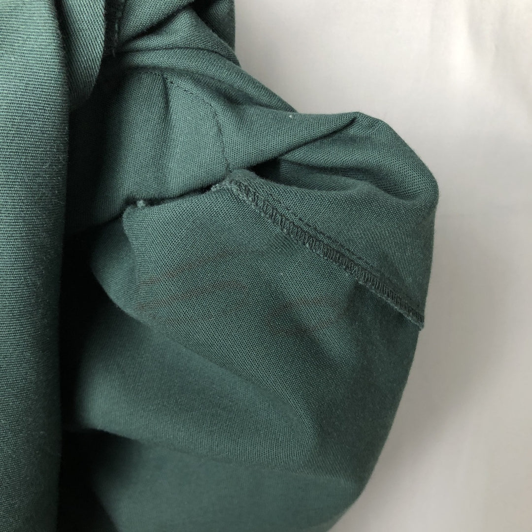 PERMANENT PRESS Long-Sleeve Work Shirt, Men's Size M (equivalent) polyester Khaki type sage green Vintage Second Hand