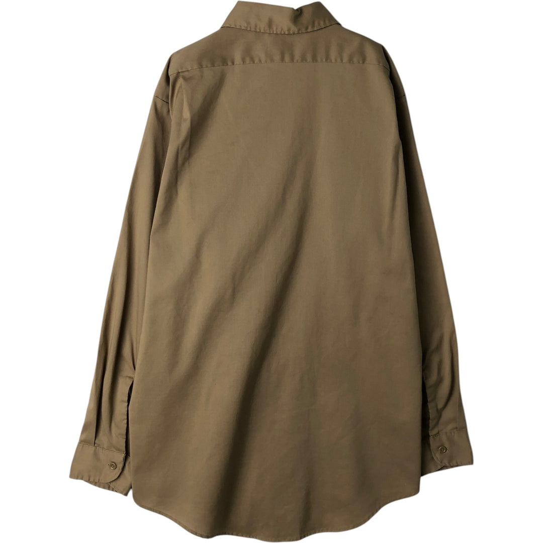 1970'S Lee Long-Sleeve Work Shirt, Men's Size L (Equivalent), Vintage unclear Beige type Vintage Second Hand