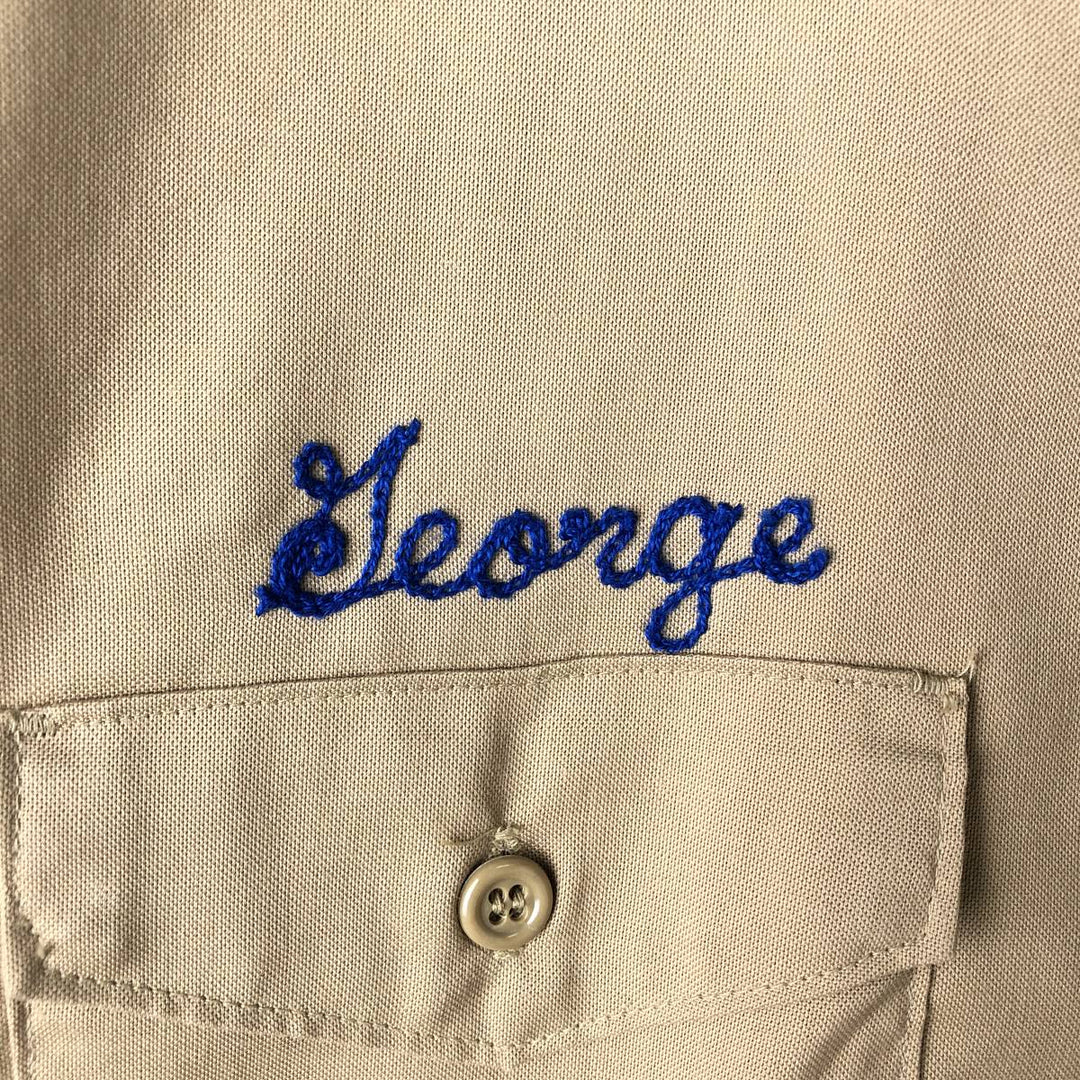 1970'S Lee Long-Sleeve Work Shirt, Men's Size L (Equivalent), Vintage unclear Beige type Vintage Second Hand