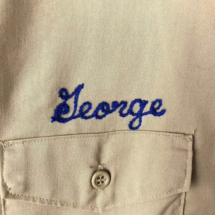 1970'S Lee Long-Sleeve Work Shirt, Men's Size L (Equivalent), Vintage unclear Beige type Vintage Second Hand