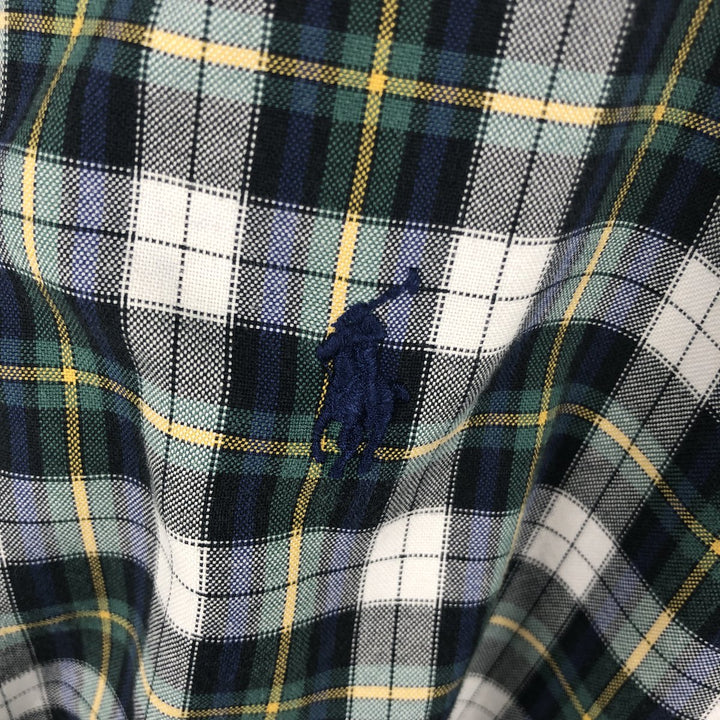 Ralph Lauren CUSTOM FIT long sleeve button down check shirt men's XL size cotton white type Vintage Second Hand