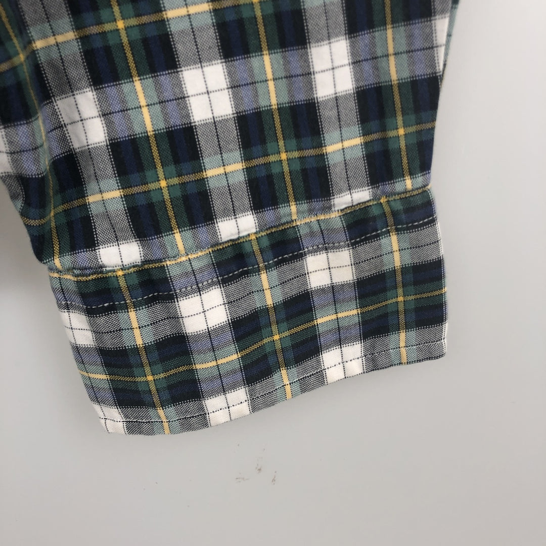 Ralph Lauren CUSTOM FIT long sleeve button down check shirt men's XL size cotton white type Vintage Second Hand