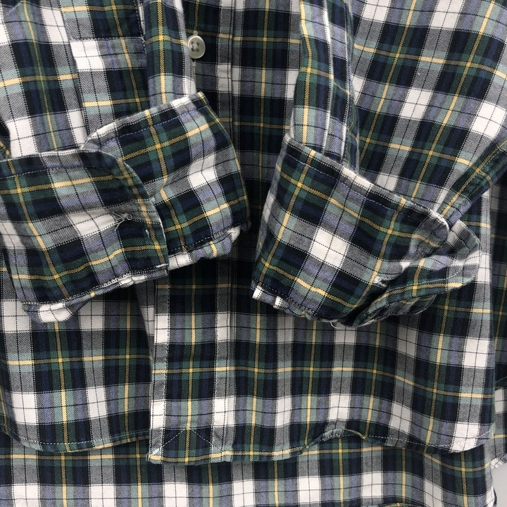 Ralph Lauren CUSTOM FIT long sleeve button down check shirt men's XL size cotton white type Vintage Second Hand