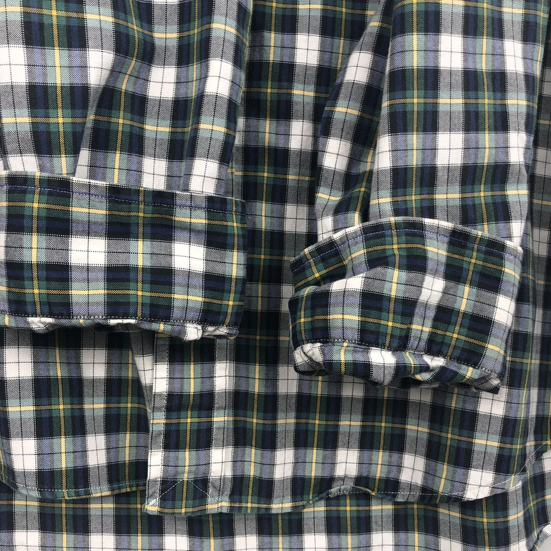 Ralph Lauren CUSTOM FIT long sleeve button down check shirt men's XL size cotton white type Vintage Second Hand