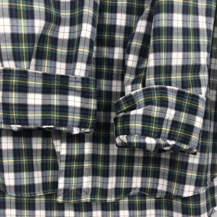 Ralph Lauren CUSTOM FIT long sleeve button down check shirt men's XL size cotton white type Vintage Second Hand