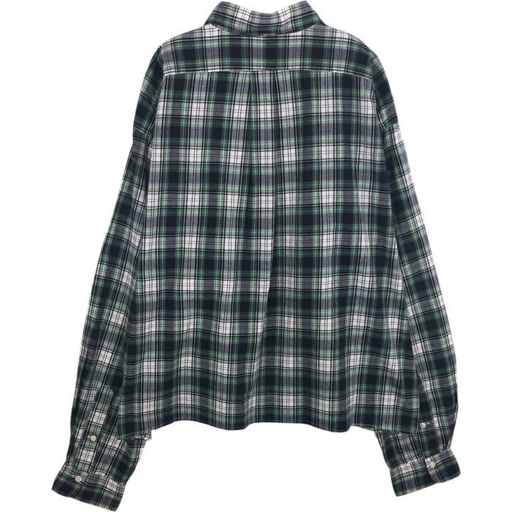 Ralph Lauren long sleeve button down check shirt, men's XL size cotton Emerald green Vintage Second Hand