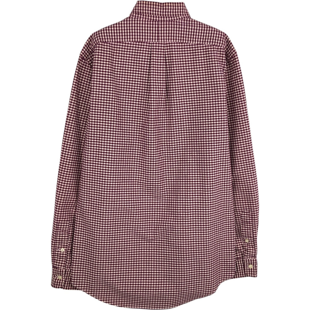 Ralph Lauren CUSTOM FIT Gingham Check Long Sleeve Button Down Check Shirt Men's M Size cotton red type Vintage Second Hand