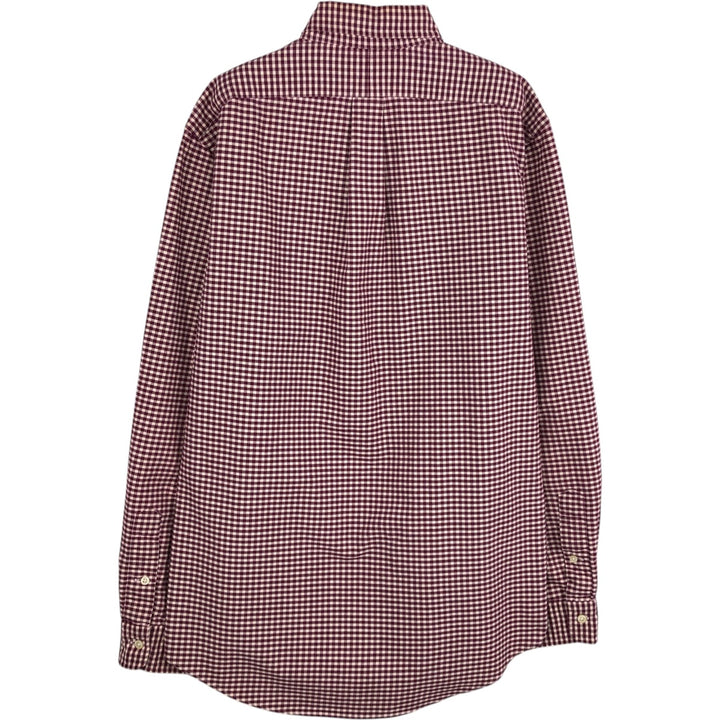 Ralph Lauren CUSTOM FIT Gingham Check Long Sleeve Button Down Check Shirt Men's M Size cotton red type Vintage Second Hand