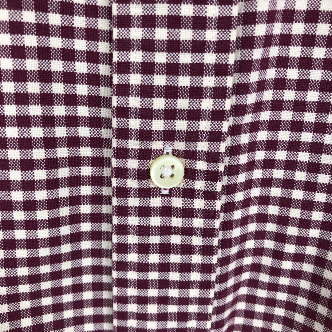 Ralph Lauren CUSTOM FIT Gingham Check Long Sleeve Button Down Check Shirt Men's M Size cotton red type Vintage Second Hand