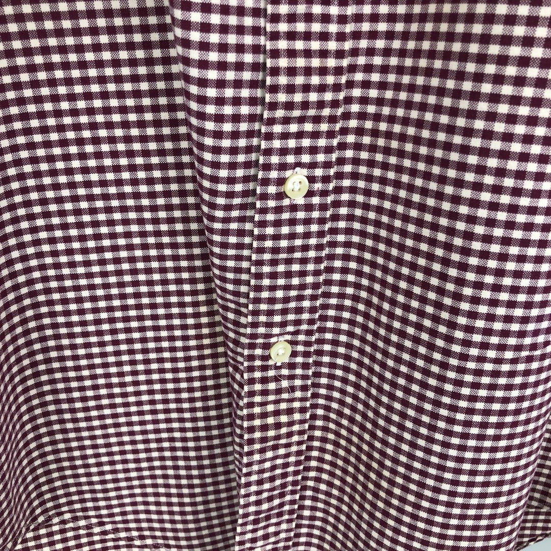 Ralph Lauren CUSTOM FIT Gingham Check Long Sleeve Button Down Check Shirt Men's M Size cotton red type Vintage Second Hand