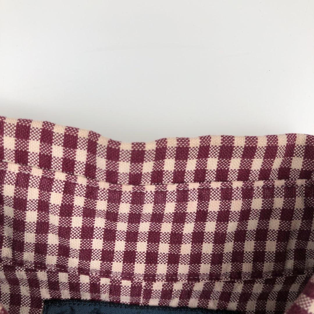 Ralph Lauren CUSTOM FIT Gingham Check Long Sleeve Button Down Check Shirt Men's M Size cotton red type Vintage Second Hand