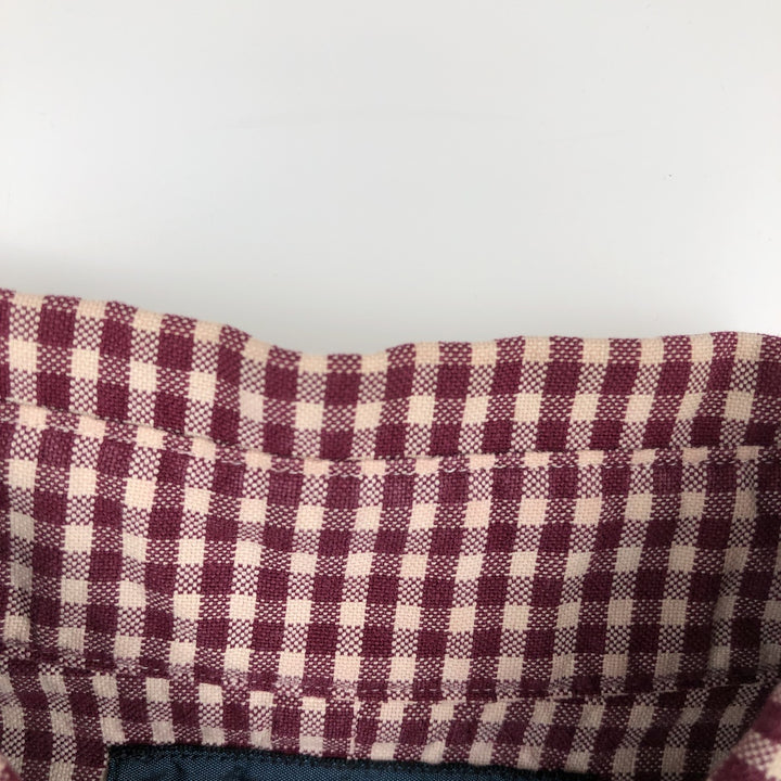 Ralph Lauren CUSTOM FIT Gingham Check Long Sleeve Button Down Check Shirt Men's M Size cotton red type Vintage Second Hand
