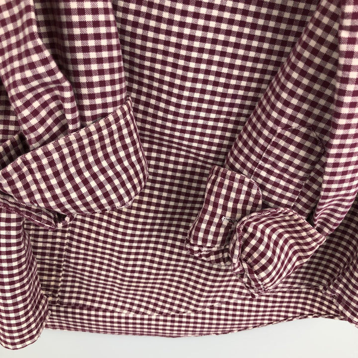 Ralph Lauren CUSTOM FIT Gingham Check Long Sleeve Button Down Check Shirt Men's M Size cotton red type Vintage Second Hand