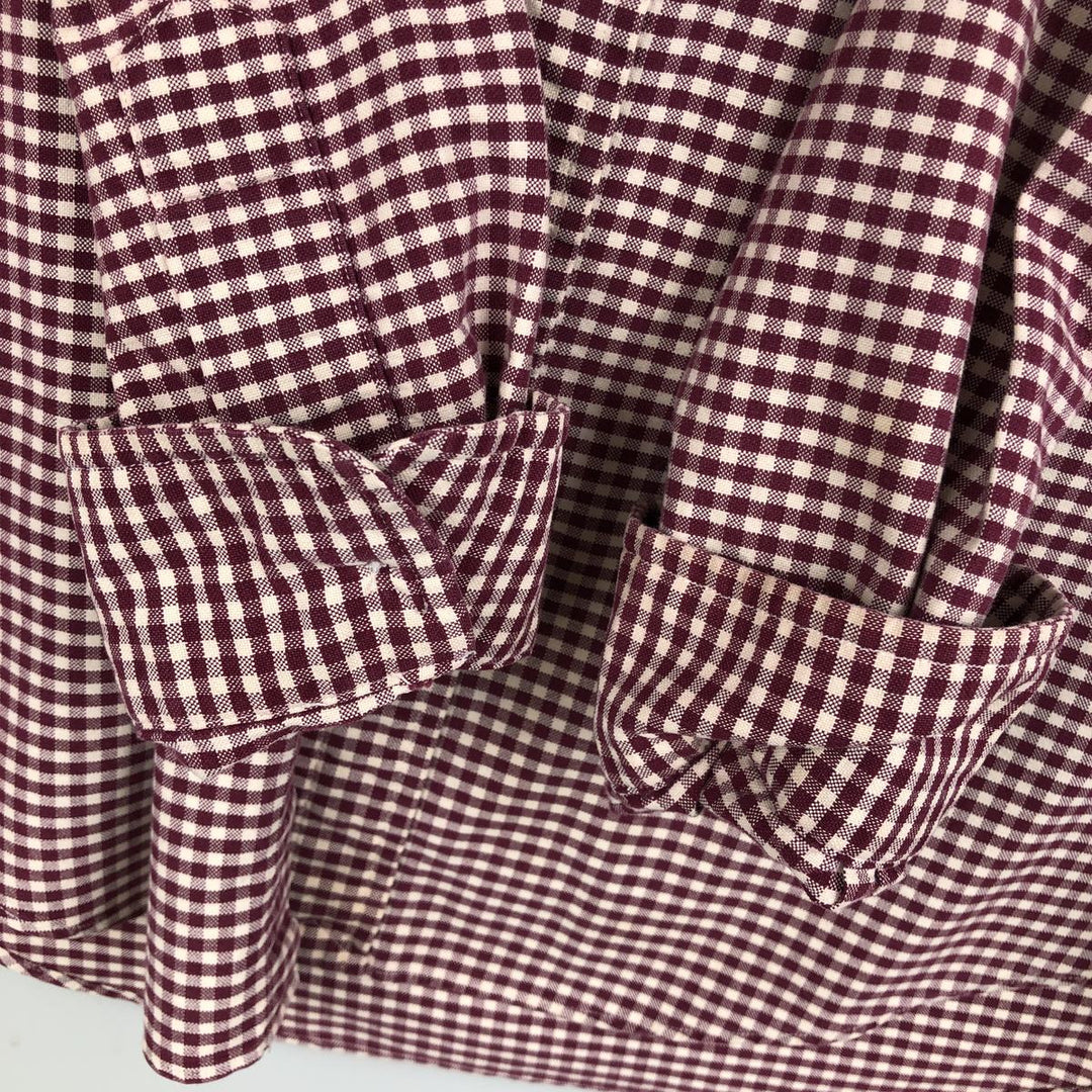 Ralph Lauren CUSTOM FIT Gingham Check Long Sleeve Button Down Check Shirt Men's M Size cotton red type Vintage Second Hand