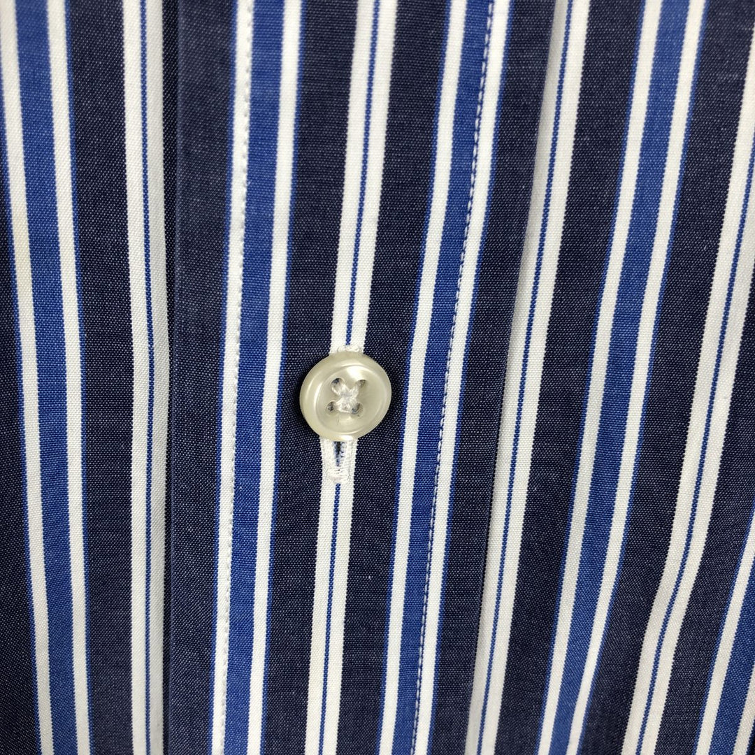 Ralph Lauren POLO by Ralph Lauren CURHAM SPORT Multi-stripe Long-Sleeve Cotton Stripe Shirt, Men's Size L (approx.) cotton navy blue type Vintage Second Hand
