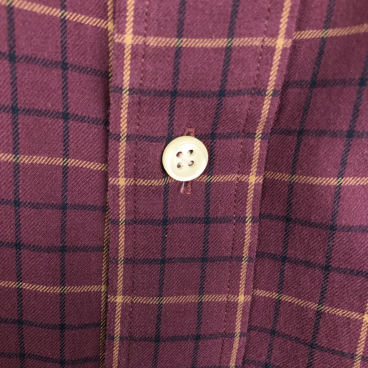 Ralph Lauren BLAKE long sleeve button down check shirt, men's size L cotton Red type red-purple Vintage Second Hand