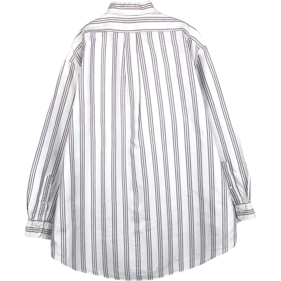 Ralph Lauren YARMOUTH Long Sleeve Button-Down Striped Shirt, Men's XL cotton white type Vintage Second Hand