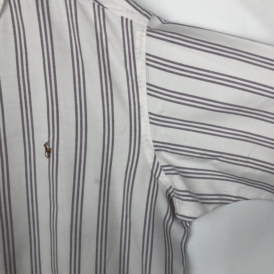 Ralph Lauren YARMOUTH Long Sleeve Button-Down Striped Shirt, Men's XL cotton white type Vintage Second Hand