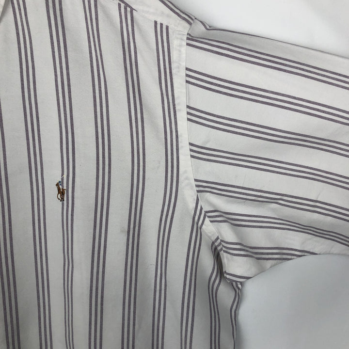 Ralph Lauren YARMOUTH Long Sleeve Button-Down Striped Shirt, Men's XL cotton white type Vintage Second Hand