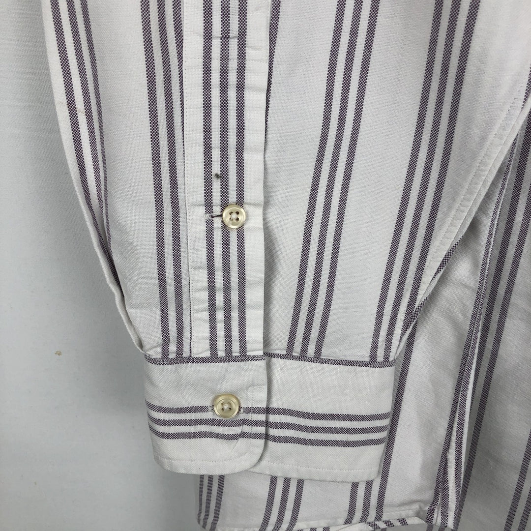Ralph Lauren YARMOUTH Long Sleeve Button-Down Striped Shirt, Men's XL cotton white type Vintage Second Hand