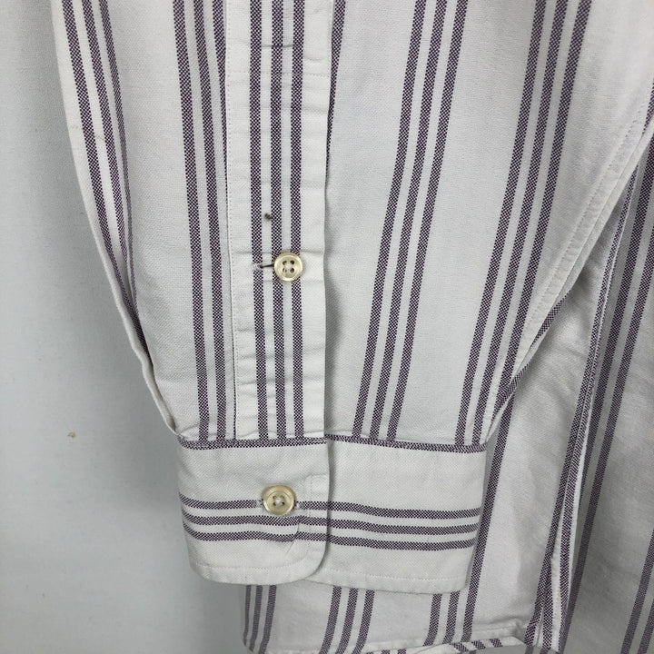 Ralph Lauren YARMOUTH Long Sleeve Button-Down Striped Shirt, Men's XL cotton white type Vintage Second Hand