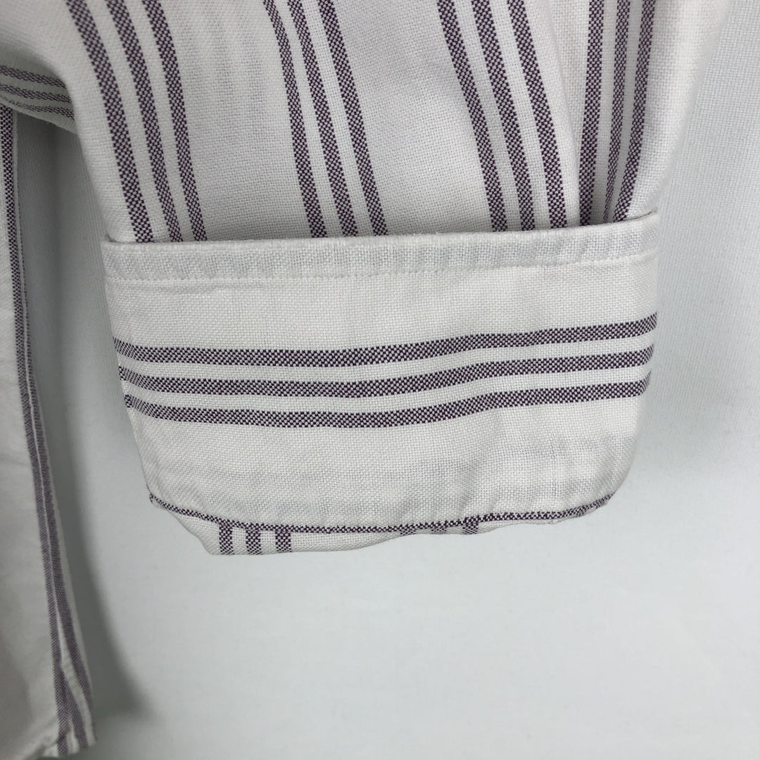 Ralph Lauren YARMOUTH Long Sleeve Button-Down Striped Shirt, Men's XL cotton white type Vintage Second Hand