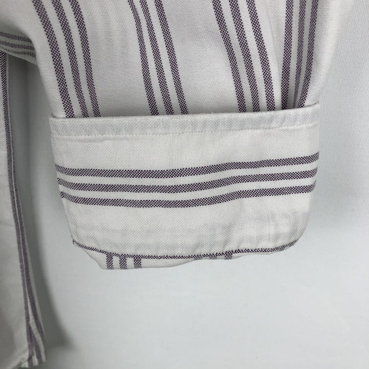 Ralph Lauren YARMOUTH Long Sleeve Button-Down Striped Shirt, Men's XL cotton white type Vintage Second Hand