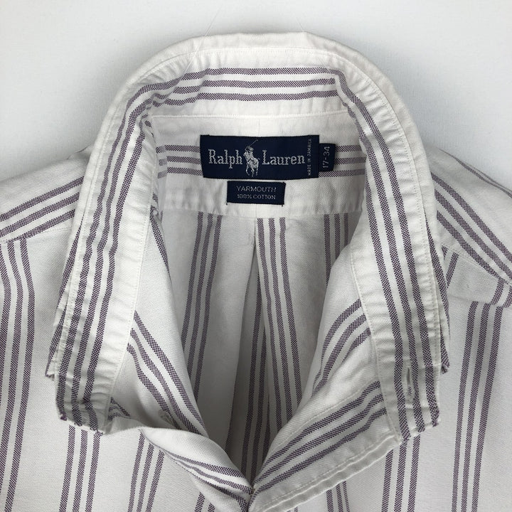 Ralph Lauren YARMOUTH Long Sleeve Button-Down Striped Shirt, Men's XL cotton white type Vintage Second Hand
