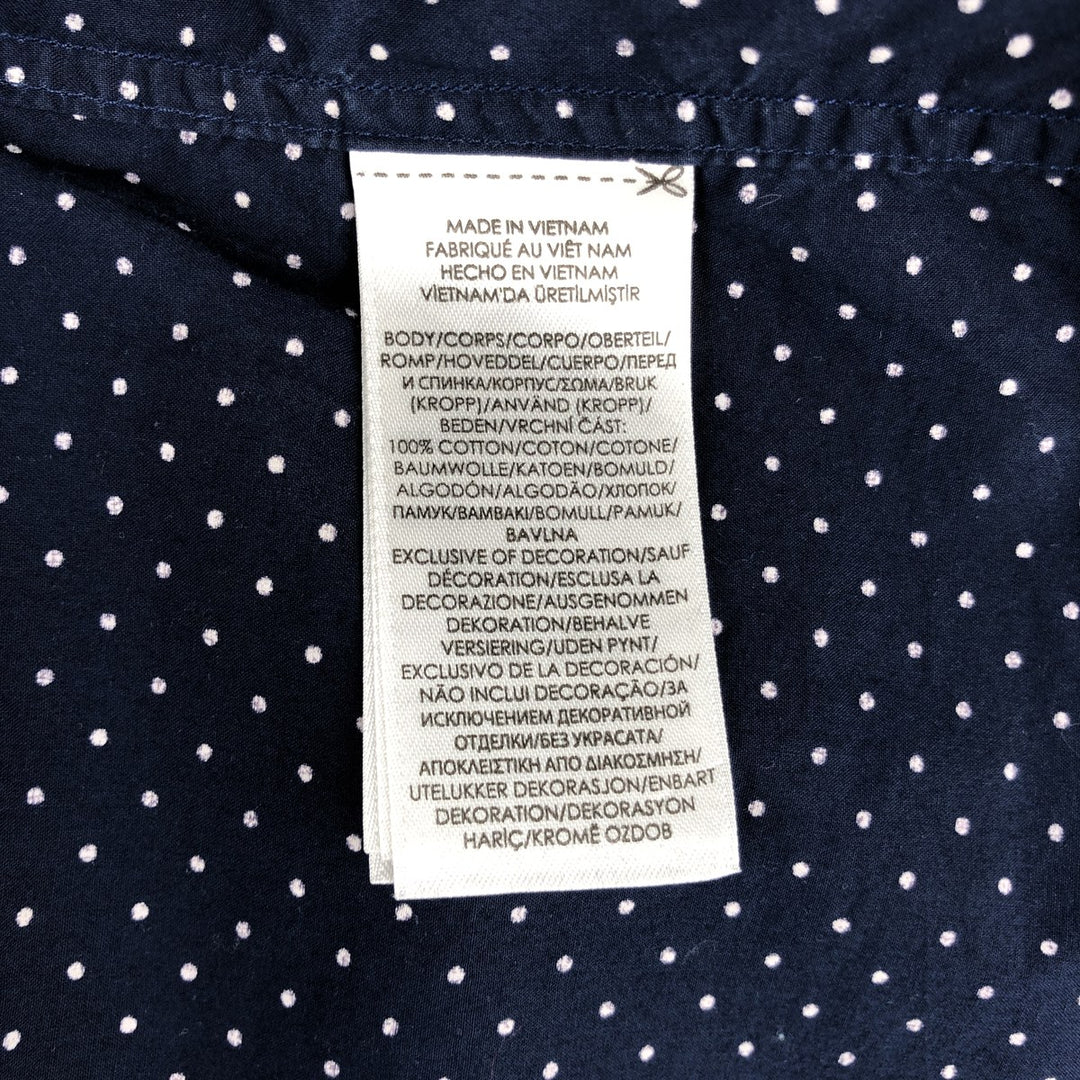 Ralph Lauren POLO RALPH LAUREN CLASSIC FIT polka dot pattern long-sleeved cotton shirt, men's size L (approx.) cotton navy blue type Vintage Second Hand