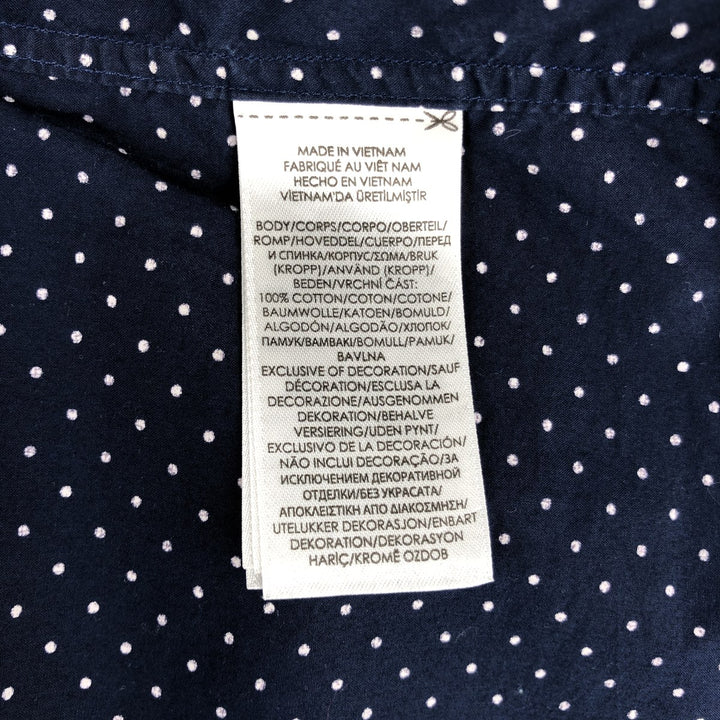Ralph Lauren POLO RALPH LAUREN CLASSIC FIT polka dot pattern long-sleeved cotton shirt, men's size L (approx.) cotton navy blue type Vintage Second Hand