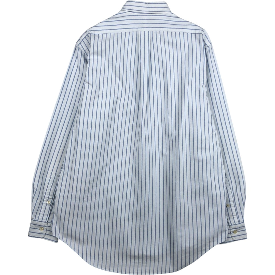 Ralph Lauren YARMOUTH Long Sleeve Button-Down Striped Shirt, Men's M Size cotton white type Vintage Second Hand