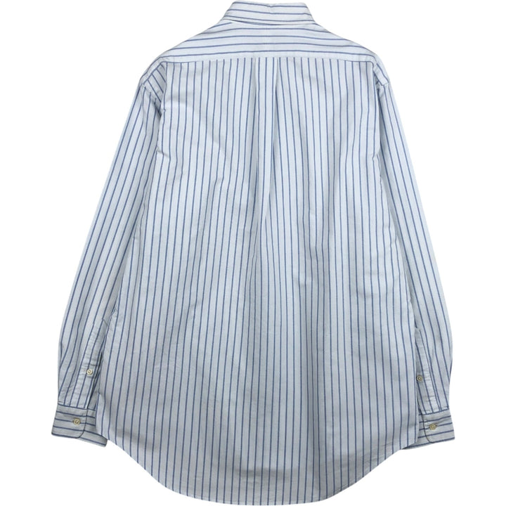 Ralph Lauren YARMOUTH Long Sleeve Button-Down Striped Shirt, Men's M Size cotton white type Vintage Second Hand